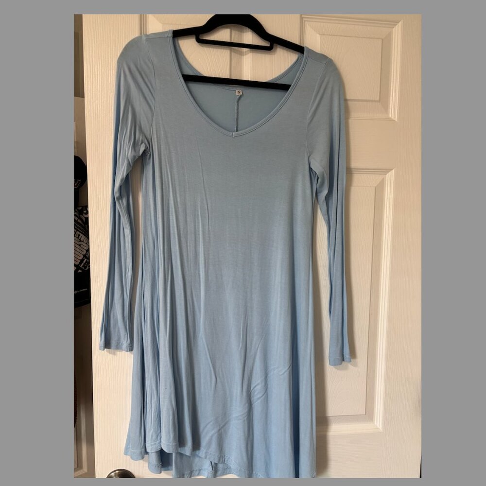 Light Blue Long-Sleeved Dress